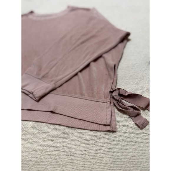 ana a new approach womens dusty rose velour tie side sweatshirt top xl - Picture 2 of 6